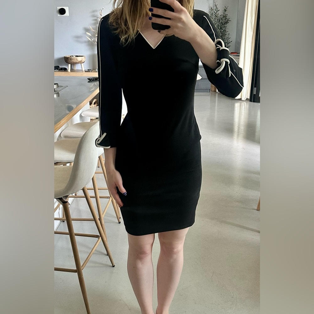 Calvin Klein Black One Shoulder Sheath Dress